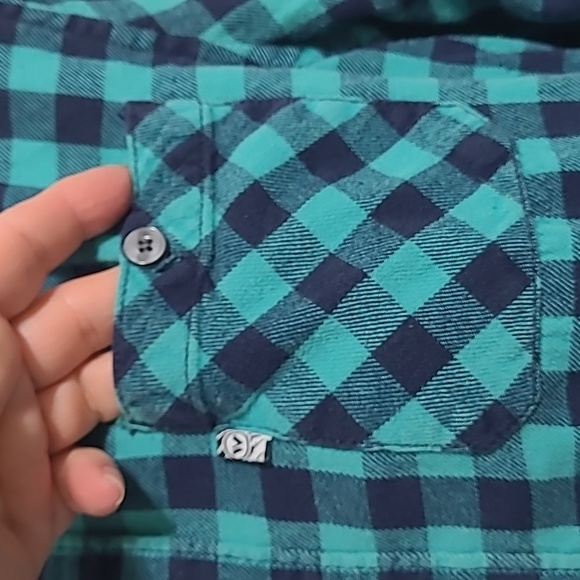 2 FOR💲1️⃣ Shaun White Aqua / Black Plaid Youth Size Large (12-14) Shirt - Picture 2 of 10